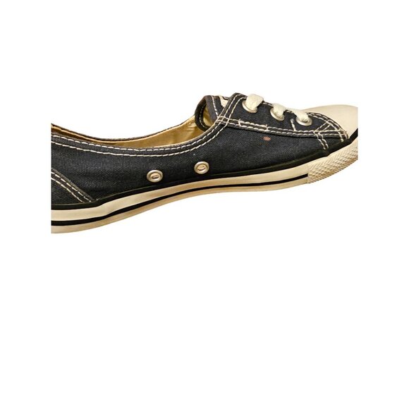 Womens Navy Blue Chuck Taylor Ballet Lace Low Shoes by Converse - Picture 7 of 8